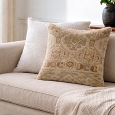 TAPESTRY DOWN FILLED PILLOW 20" NATURAL RUST GREY