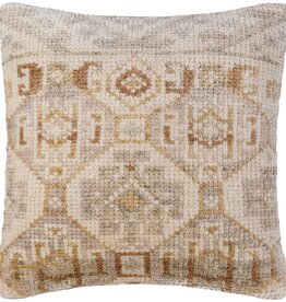 TAPESTRY DOWN FILLED PILLOW 20" NATURAL RUST GREY