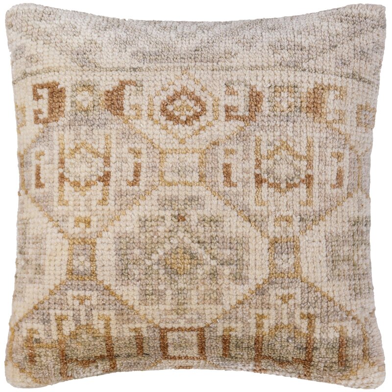 TAPESTRY DOWN FILLED PILLOW 20" NATURAL RUST GREY