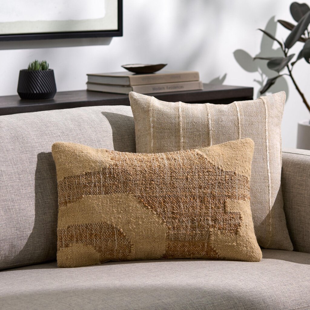 BERGAMO DOWN FILLED PILLOW 14" X 22" BRICK-MUSTARD