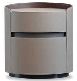 FOTO 2-DRAWER NIGHTSTAND LEATHER SAND