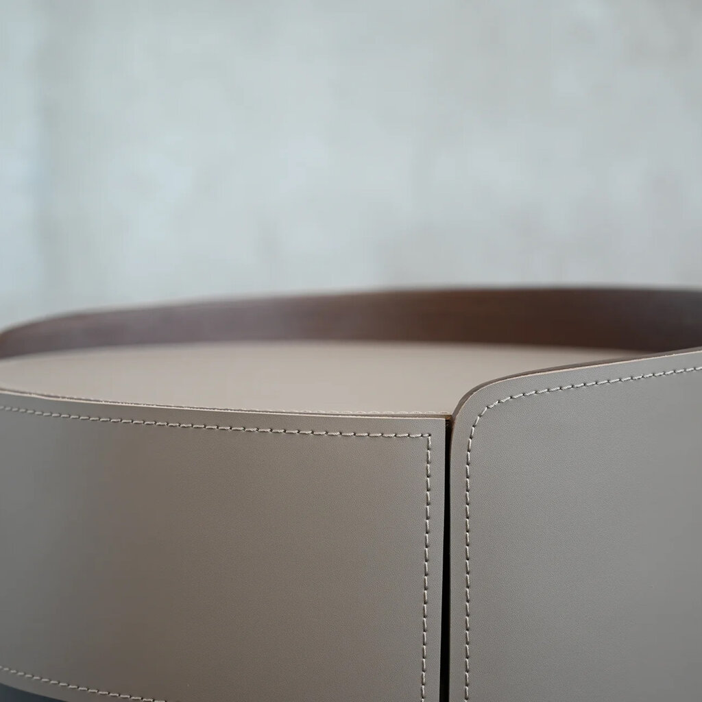 FOTO 2-DRAWER NIGHTSTAND LEATHER SAND