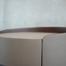 FOTO 2-DRAWER NIGHTSTAND LEATHER SAND