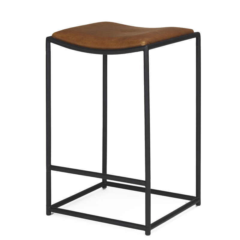 ALEXANDER COUNTER STOOL LEATHER BROWN