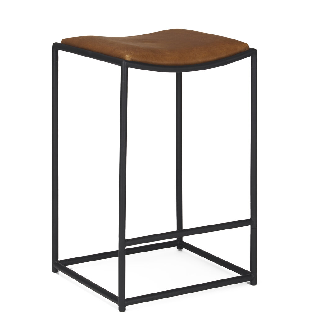 ALEXANDER COUNTER STOOL LEATHER BROWN