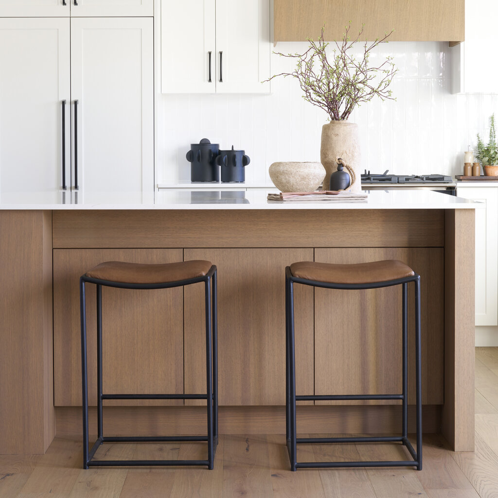ALEXANDER COUNTER STOOL LEATHER BROWN