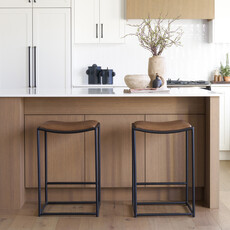 ALEXANDER COUNTER STOOL LEATHER BROWN