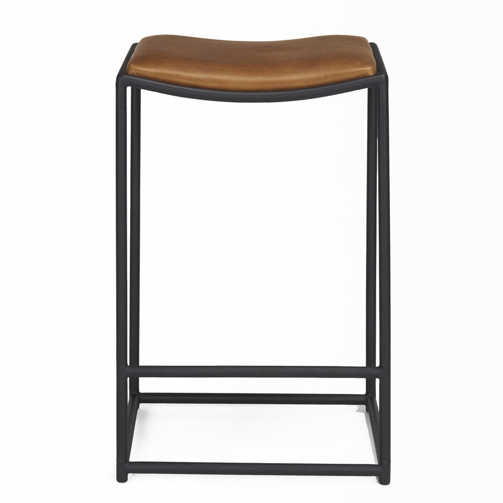 ALEXANDER COUNTER STOOL LEATHER BROWN
