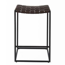 MIRREN COUNTER STOOL BRAIDED LEATHER BROWN