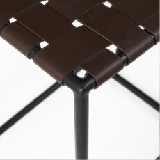 MIRREN COUNTER STOOL BRAIDED LEATHER BROWN