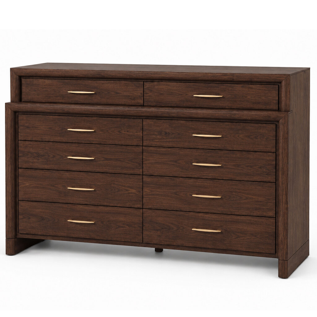 SOLAIRE 10-DRAWER DRESSER DELUXE WALNUT