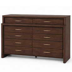 SOLAIRE 10-DRAWER DRESSER DELUXE WALNUT