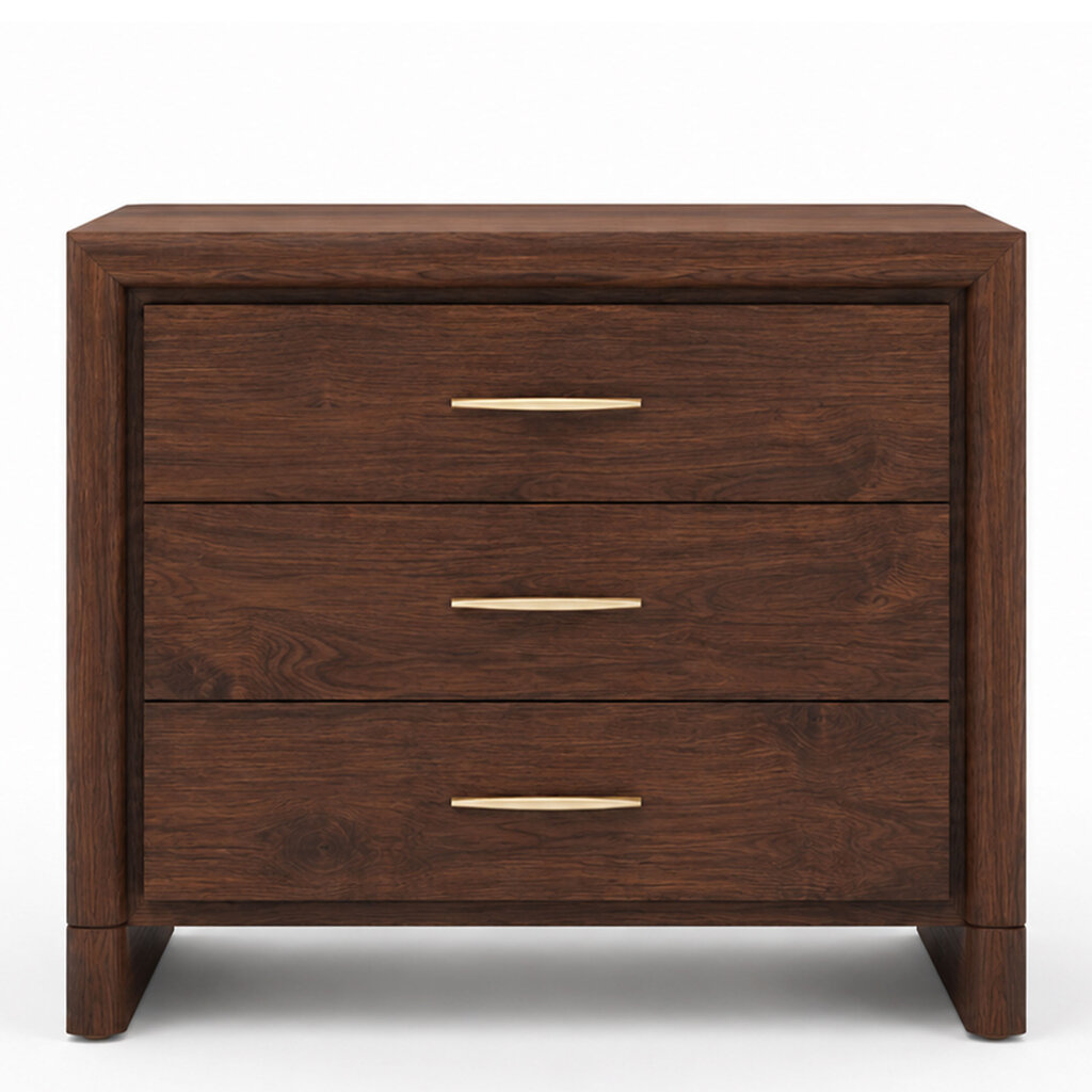 SOLAIRE 3-DRAWER NIGHTSTAND LARGE WALNUT 28.5"
