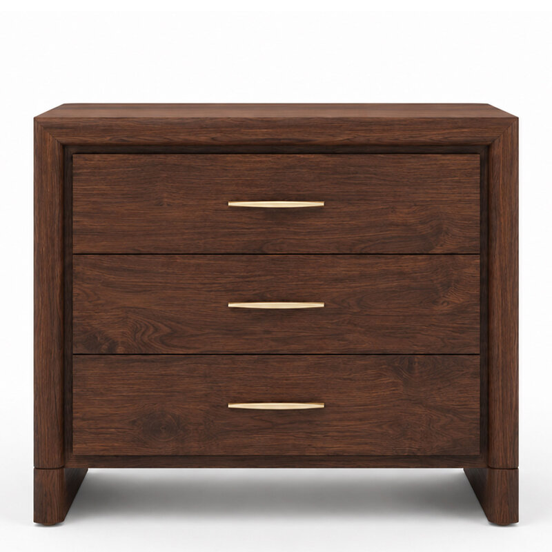 SOLAIRE 3-DRAWER NIGHTSTAND LARGE WALNUT 28.5"