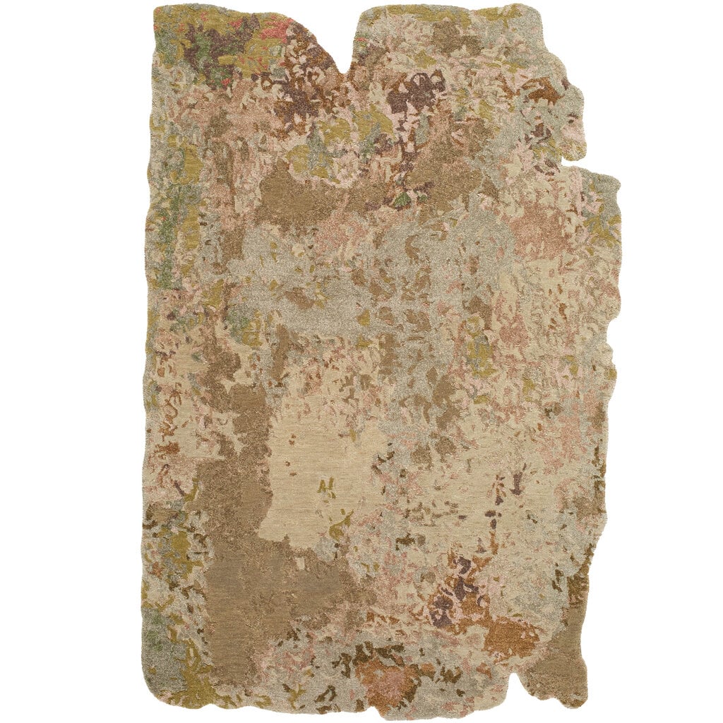 KYOTO HAND MADE RUG 8' X 10' GREEN TAUPE BROWN DARK CHERRY