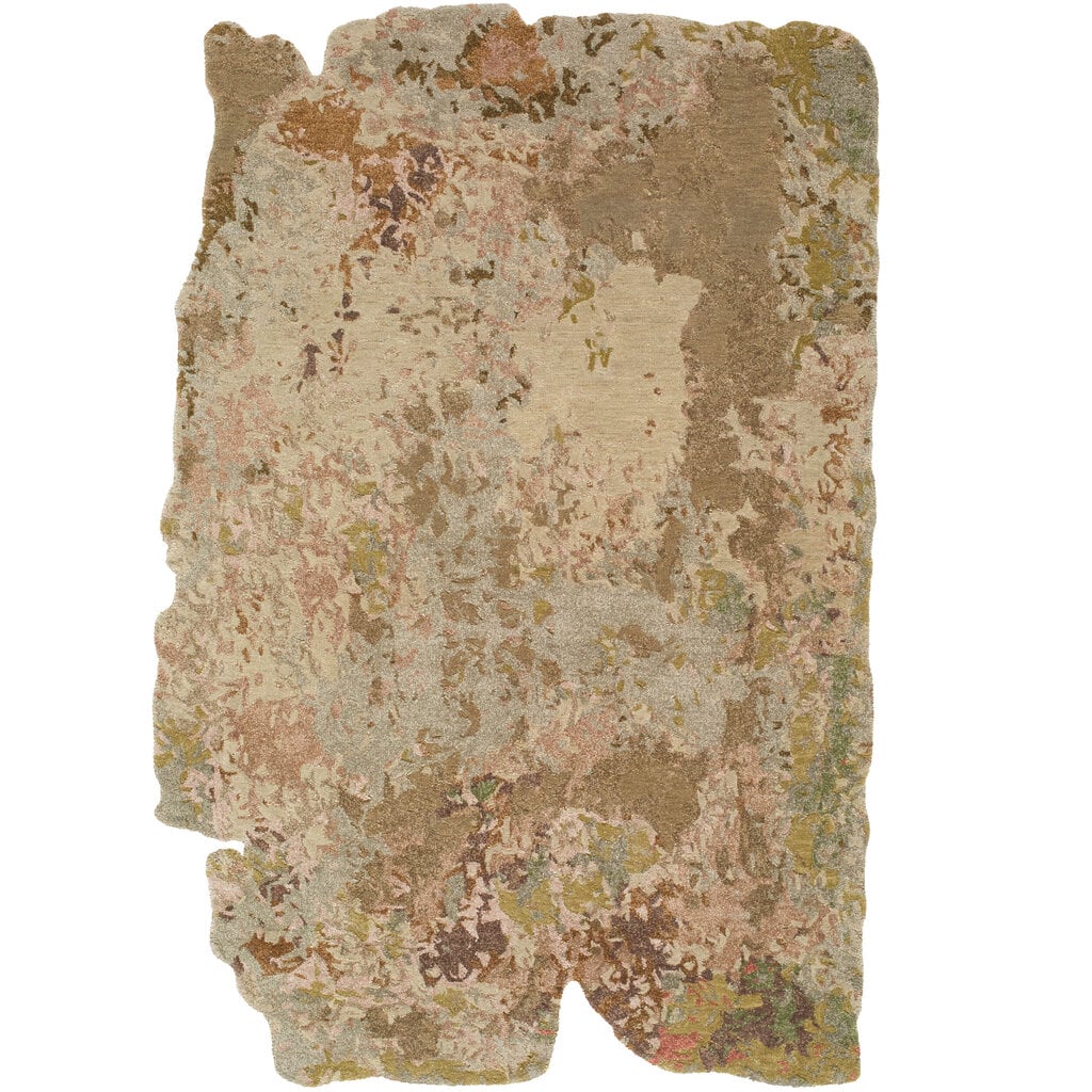 KYOTO HAND MADE RUG 8' X 10' GREEN TAUPE BROWN DARK CHERRY
