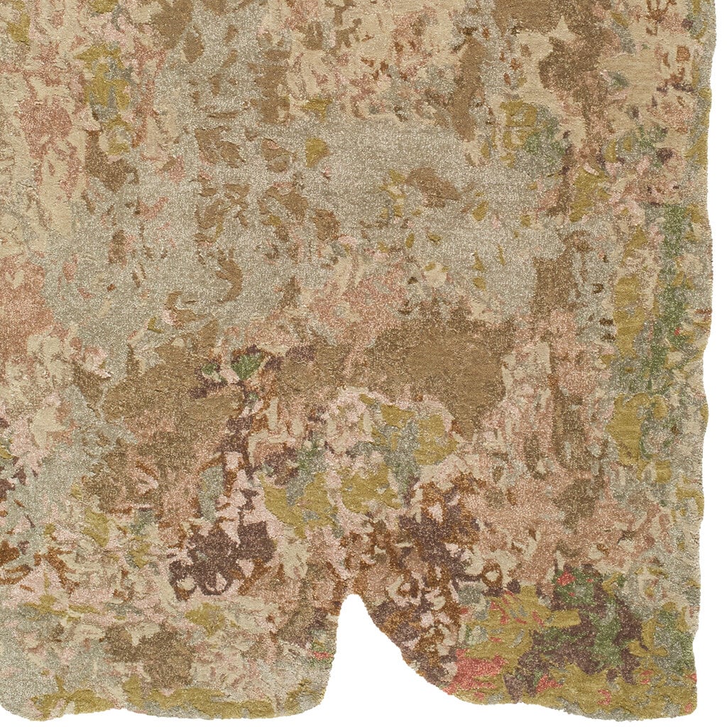 KYOTO HAND MADE RUG 8' X 10' GREEN TAUPE BROWN DARK CHERRY