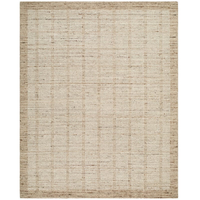 MUNICH GRID HANDMADE 9' X 12' WOOL - SAND OAT NATURAL