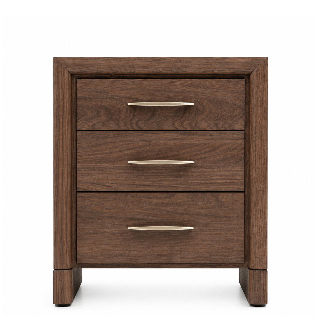 SOLAIRE 3-DRAWER NIGHTSTAND SMALL 22.5" WALNUT