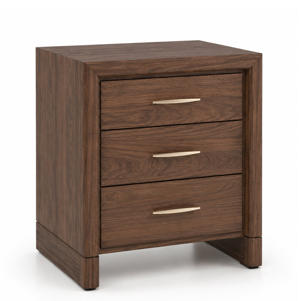 SOLAIRE 3-DRAWER NIGHTSTAND SMALL 22.5" WALNUT