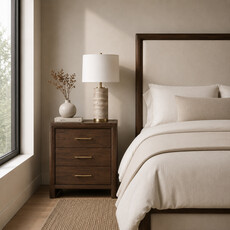 SOLAIRE 3-DRAWER NIGHTSTAND SMALL 22.5" WALNUT