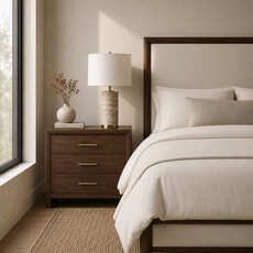 SOLAIRE 3-DRAWER NIGHTSTAND LARGE WALNUT 28.5"