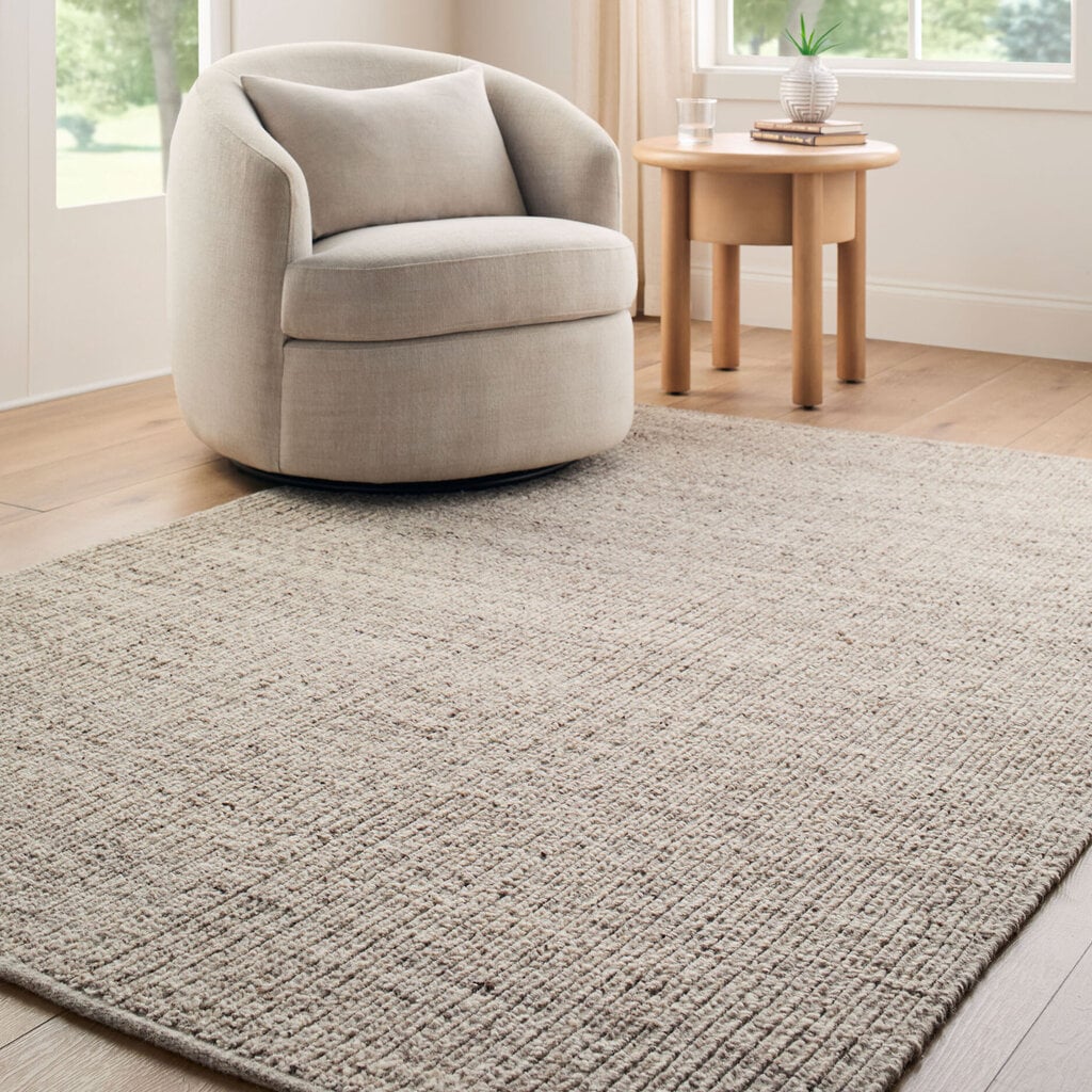 BENSEN LINEAR GROOVE HANDMADE 8' X 10' WOOL - SAND OAT NATURAL