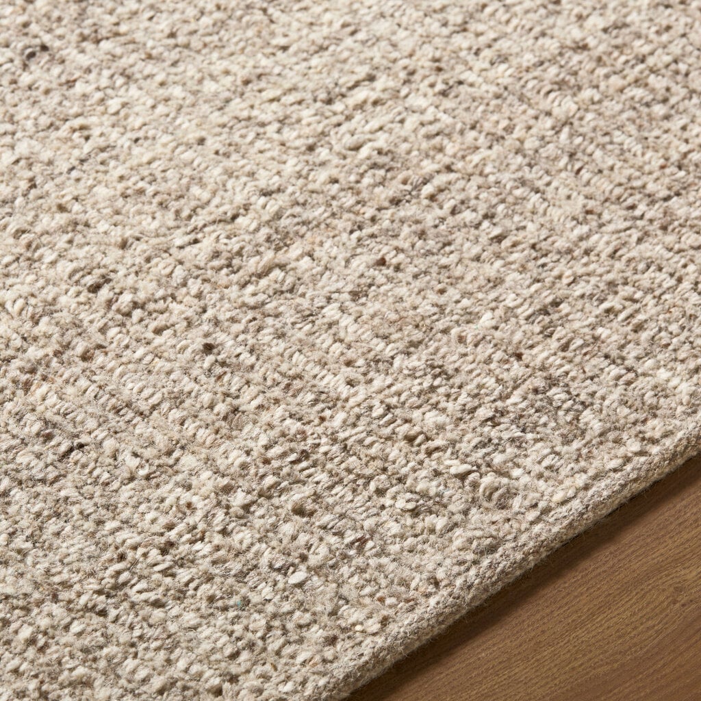BENSEN LINEAR GROOVE HANDMADE 8' X 10' WOOL - SAND OAT NATURAL