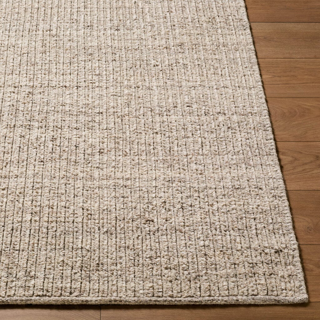 BENSEN LINEAR GROOVE HANDMADE 9' X 12' WOOL - SAND OAT NATURAL