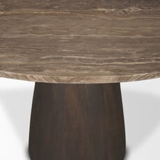 HUGO DINING TABLE ROUND 54" MARBLE DARK BROWN