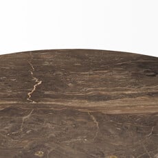 HUGO DINING TABLE ROUND 54" MARBLE DARK BROWN