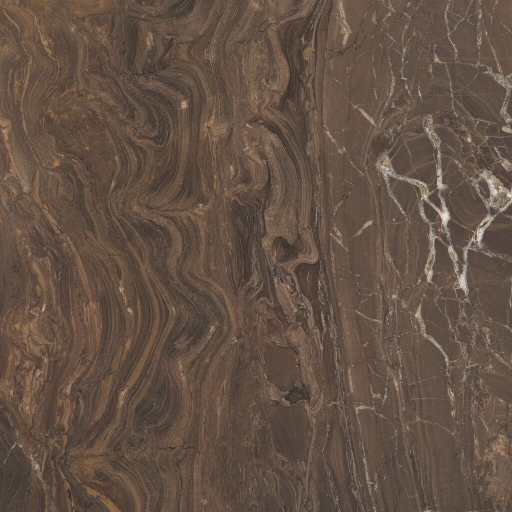 HUGO DINING TABLE ROUND 54" MARBLE DARK BROWN