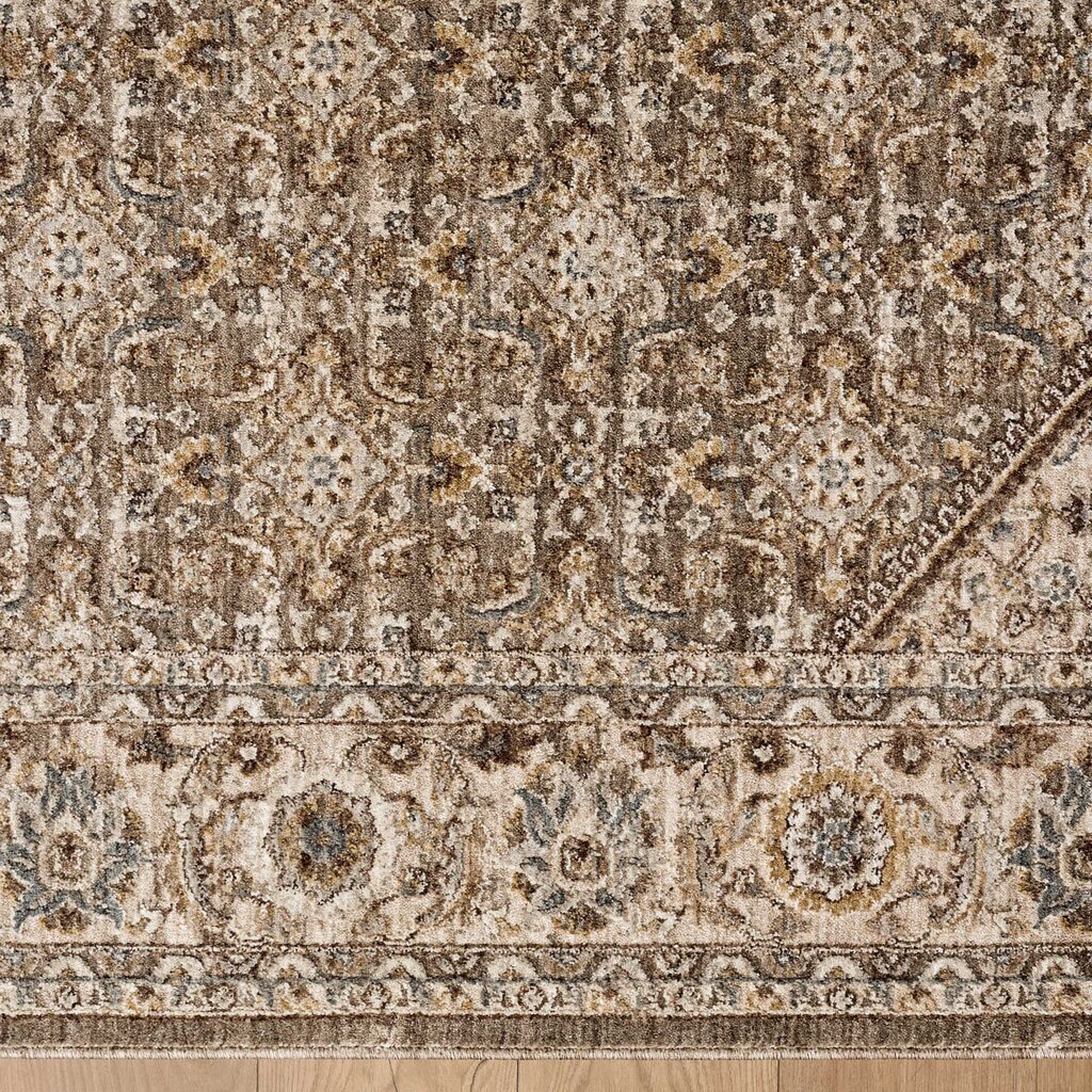 ARDEA CARPET MODERN TRADITIONS 6'7" X 9'6" BROWN BLUE GREY MUSTARD