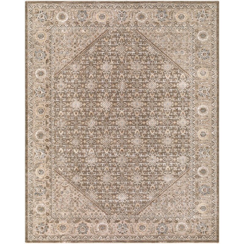 ARDEA CARPET MODERN TRADITIONS 6'7" X 9'6" BROWN BLUE GREY MUSTARD