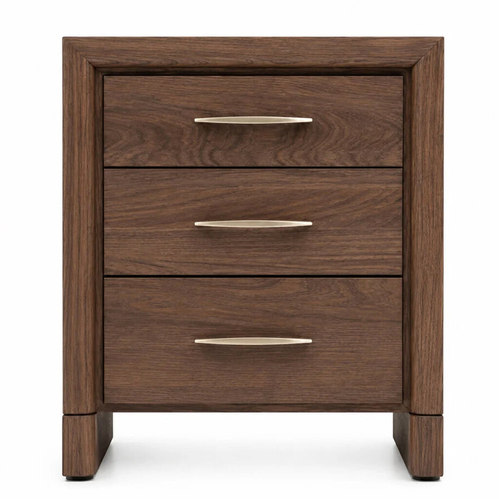 SOLAIRE 3-DRAWER NIGHTSTAND SMALL 22.5" WALNUT