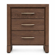 SOLAIRE 3-DRAWER NIGHTSTAND SMALL 22.5" WALNUT