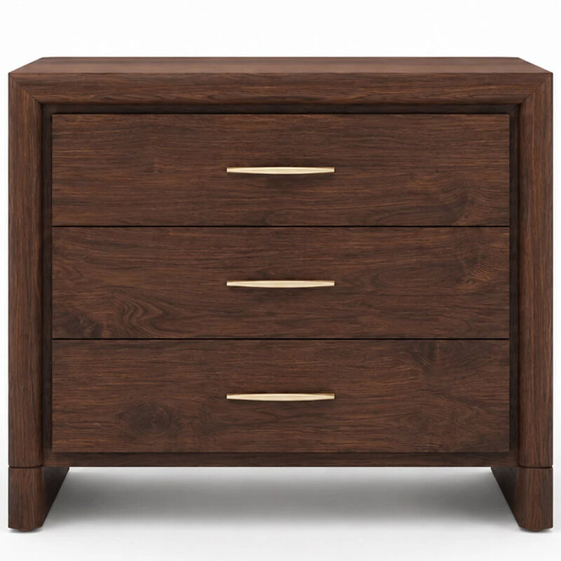 SOLAIRE 3-DRAWER NIGHTSTAND LARGE WALNUT 28.5"