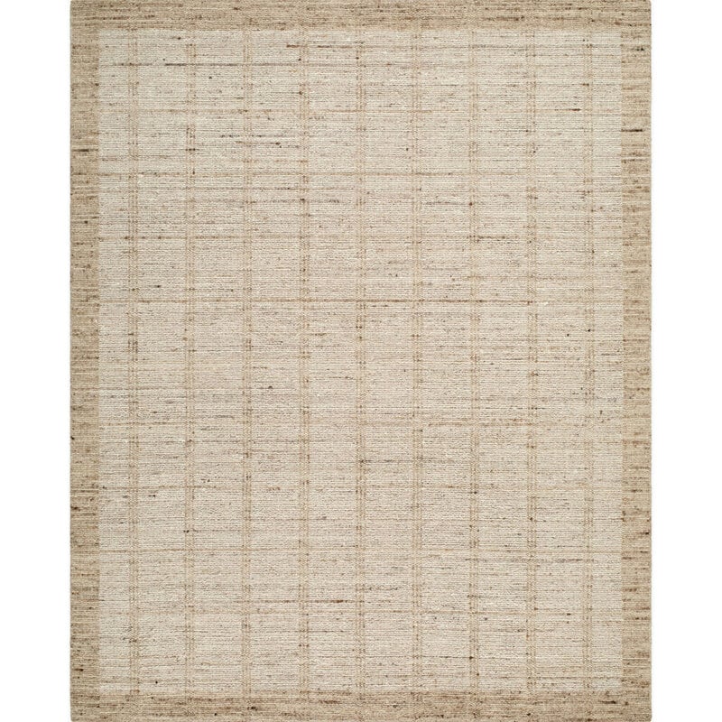 MUNICH GRID HANDMADE RUG SAND NATURAL