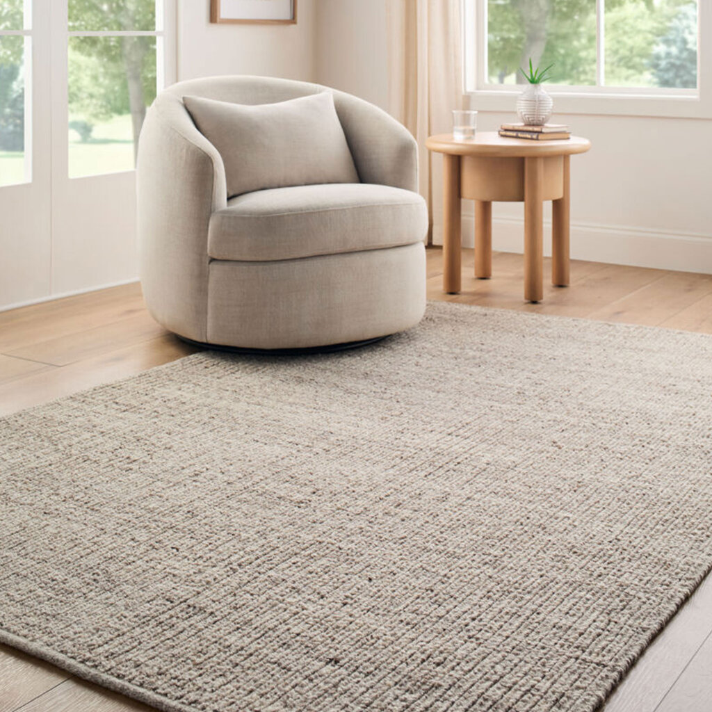 BENSEN LINEAR GROOVE HANDMADE RUG SAND OAT NATURAL