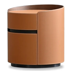 FOTO 2-DRAWER NIGHTSTAND LEATHER CARAMEL