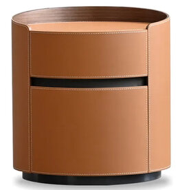 FOTO 2-DRAWER NIGHTSTAND LEATHER CARAMEL