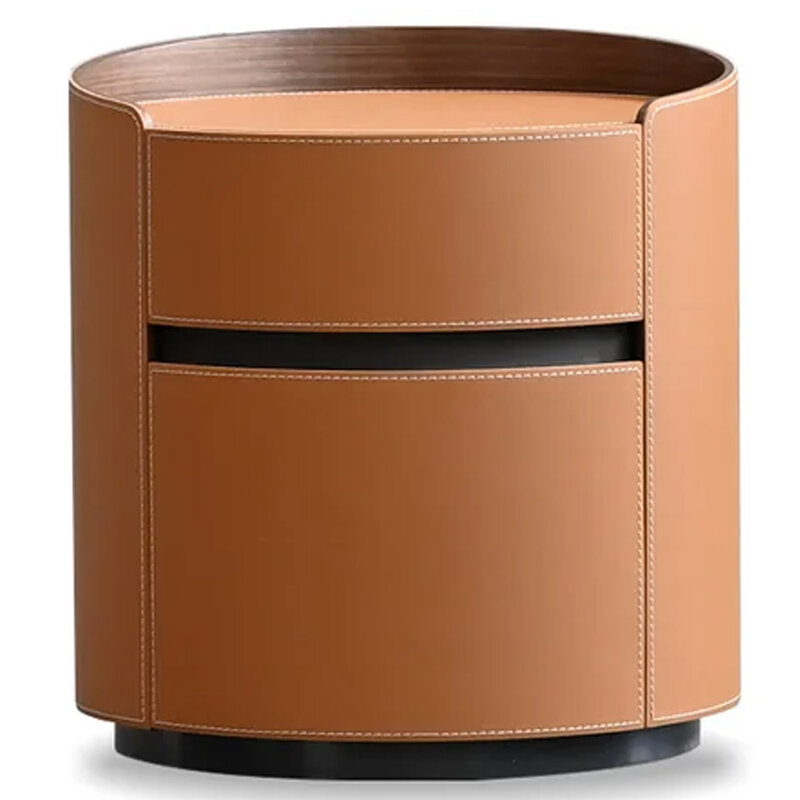 FOTO 2-DRAWER NIGHTSTAND LEATHER CARAMEL