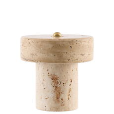 TESSARI ACCENT TABLE LAMP STONE TRAVERTINE 6"X6"