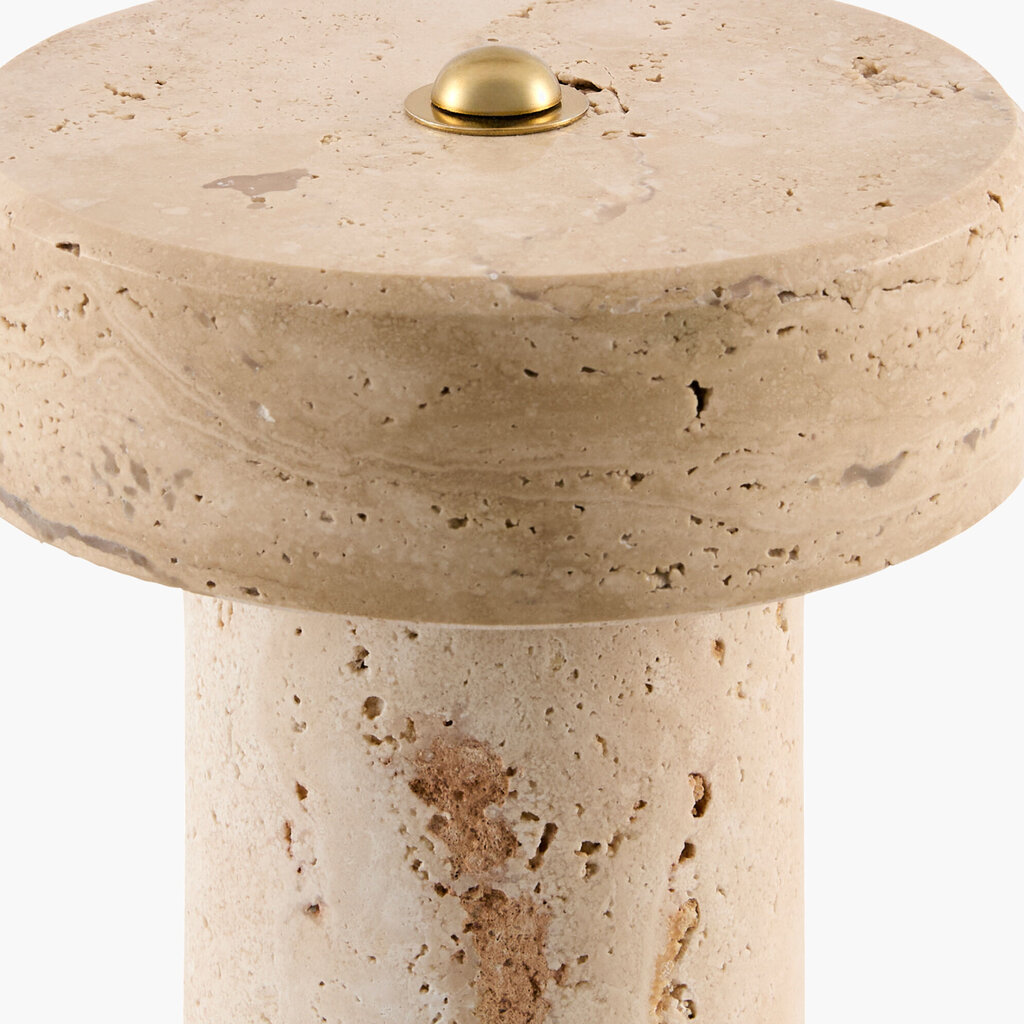 TESSARI ACCENT TABLE LAMP STONE TRAVERTINE 6"X6"