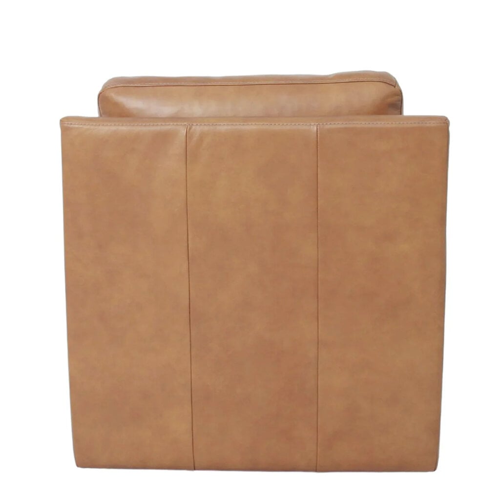 SORRENTO SWIVEL GLIDER CHAIR LEATHER COGNAC