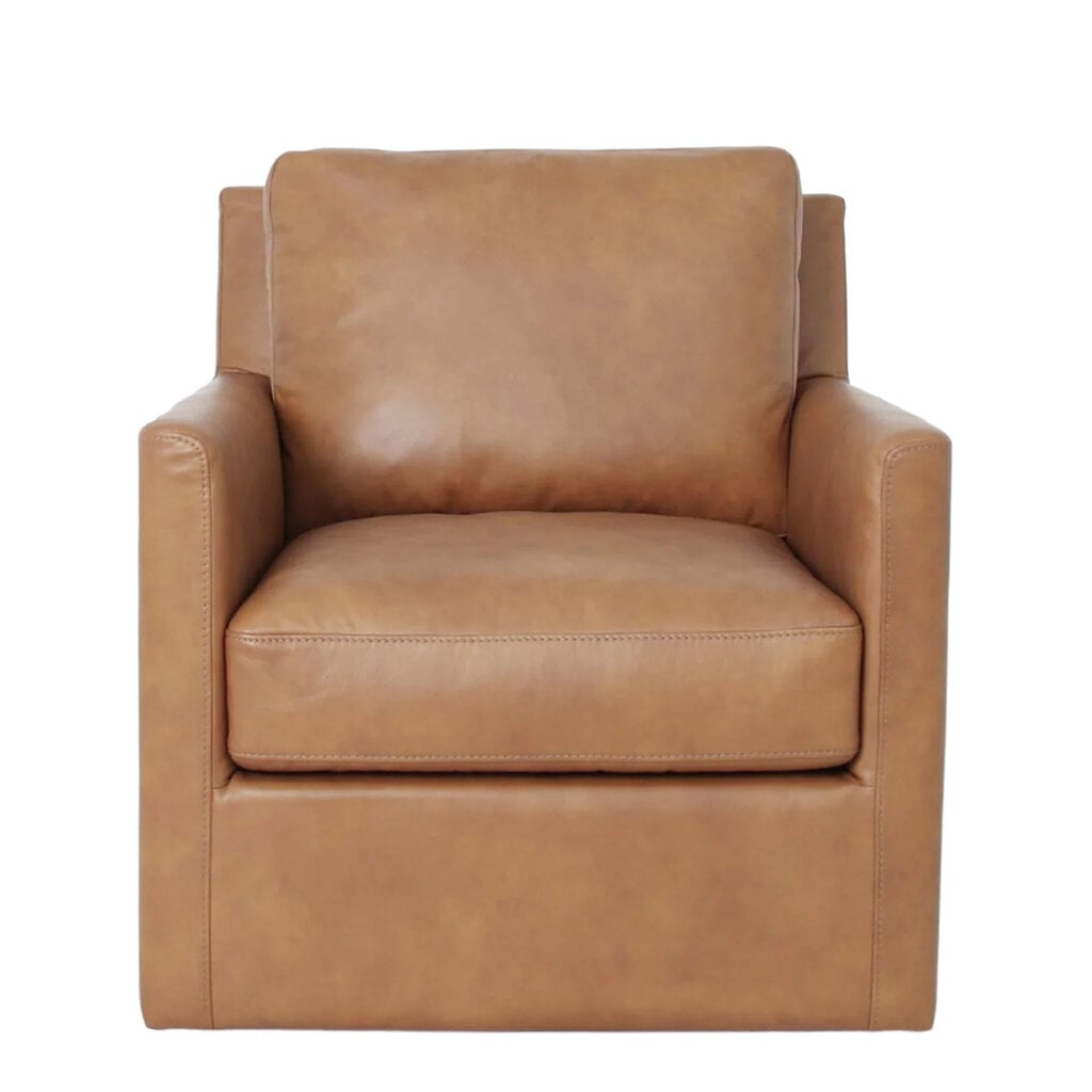 SORRENTO SWIVEL GLIDER CHAIR LEATHER COGNAC