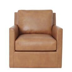 SORRENTO SWIVEL GLIDER CHAIR LEATHER COGNAC