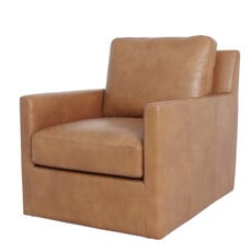 SORRENTO SWIVEL GLIDER CHAIR LEATHER COGNAC