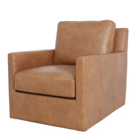 SORRENTO SWIVEL GLIDER CHAIR LEATHER COGNAC