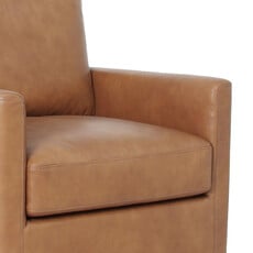 SORRENTO SWIVEL GLIDER CHAIR LEATHER COGNAC